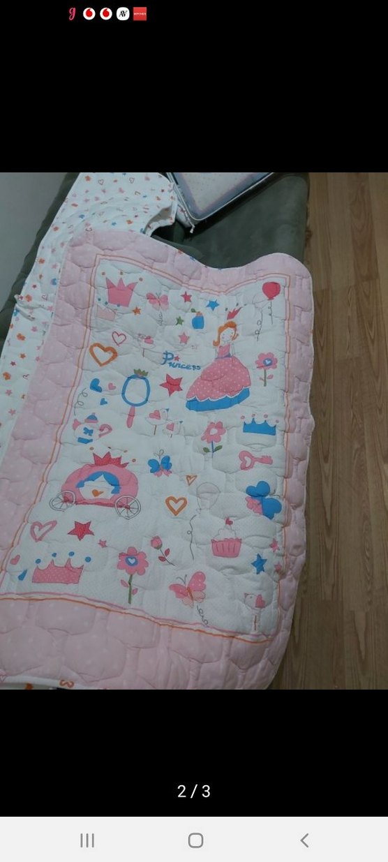 Bebek Pembe Baskılı Taç Marka Uyku Seti - Görsel 2