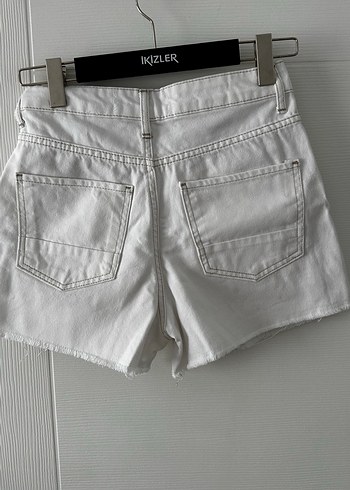 Koton 34 Beden Beyaz Kadın Mini Denim Şort - Görsel 2