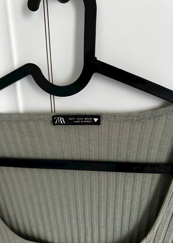 Zara S Bedeb Düğmeli, Uzun Kollu Gri Triko Elbise - Görsel 2