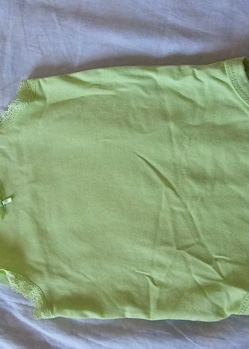 Kız Çocuk Dantel Detaylı Yeşil Atlet - Görsel 3