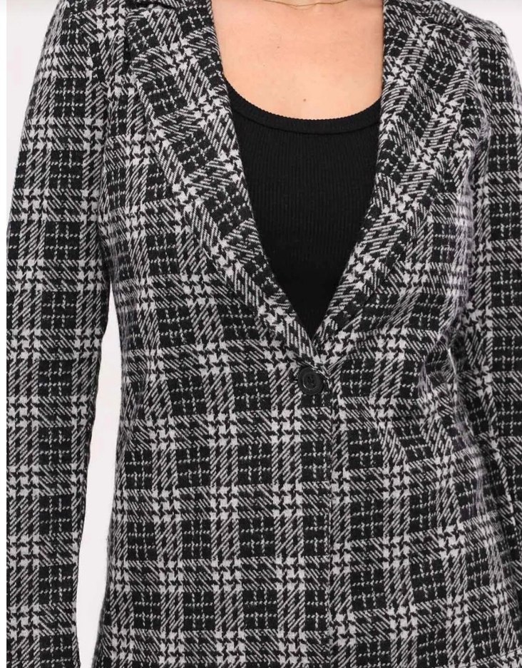 Gri Ekose Kadın Blazer Ceket - Görsel 2