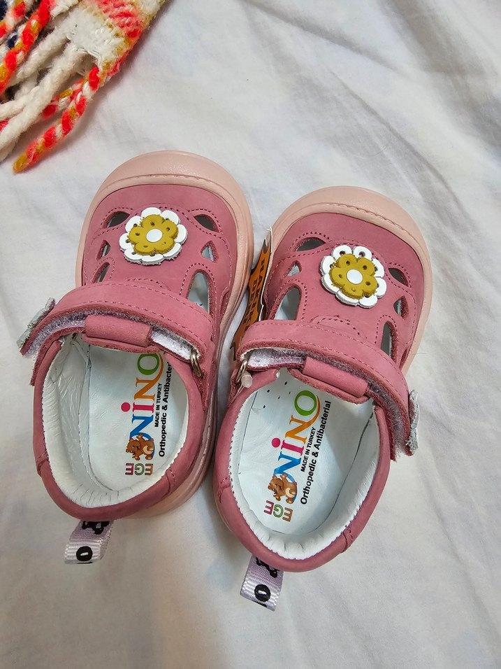 Kız Bebek Pembe Hakiki Deri İlk Adım Ayakkabısı - Görsel 5