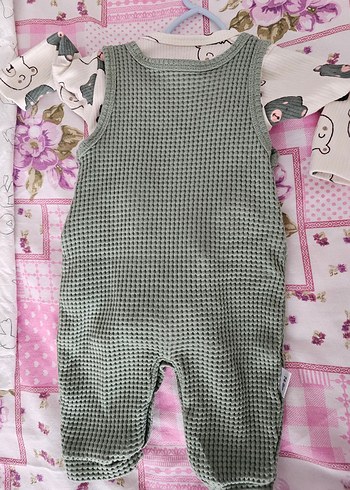 Çocuk Gri Örgü Salopet - Görsel 2