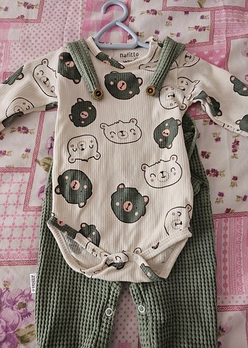 Çocuk Gri Örgü Salopet - Görsel 3