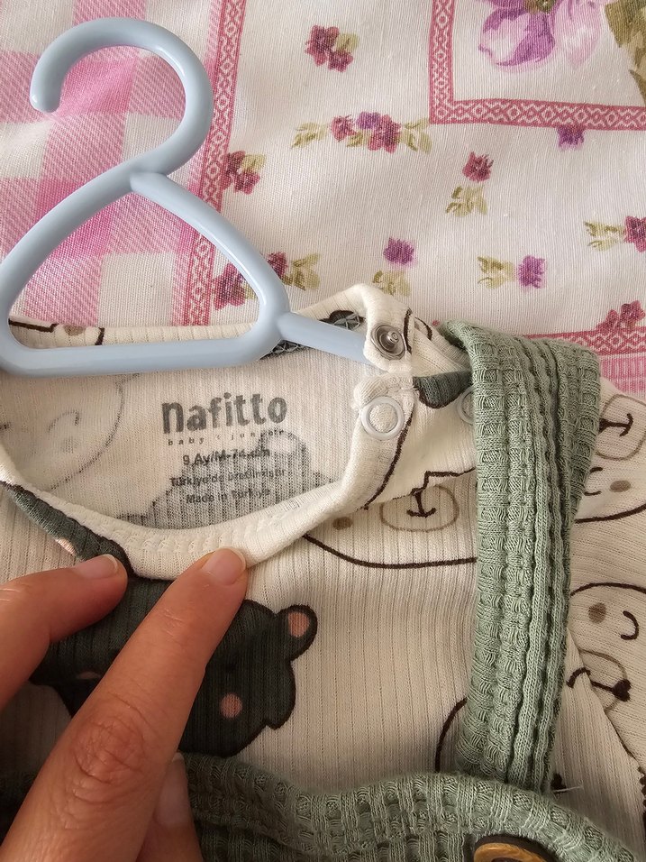 Çocuk Gri Örgü Salopet - Görsel 4