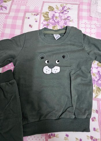 Gri Erkek Bebek Düğmeli Sweatshirt - Görsel 4