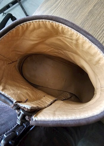 Kahverengi Süet Tokalı Yüksek Topuklu Bot - Görsel 6