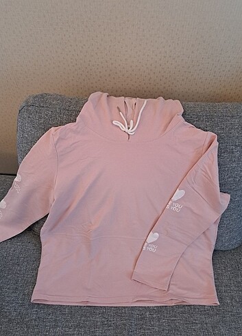 PUDRA PEMBE İNCE SWEATSHIRT 