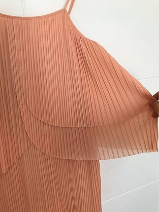 40 Beden turuncu Renk Twist pliseli elbise