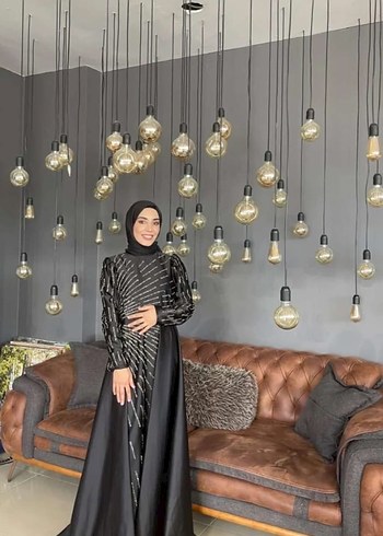 Uzun Siyah Drapeli Gotik Kadın Elbise