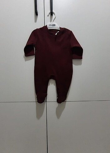 0-3 Ay Beden bordo Renk Hello baby uzun kol tulum