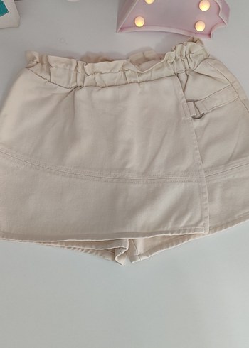 LC Waikiki Bej Keten Rahat Kesim Kız Etekli şort lc waikiki