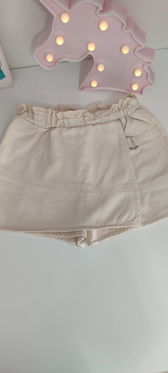 Bej Keten Rahat Kesim Kız Etekli şort lc waikiki - Görsel 2