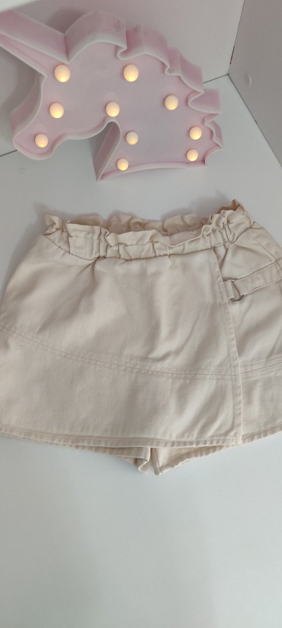 Bej Keten Rahat Kesim Kız Etekli şort lc waikiki - Görsel 3