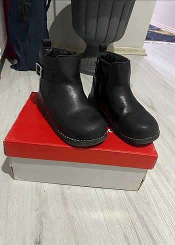 lc waikiki Kız Çocuk Siyah Deri Tokalı Bot 26 numara