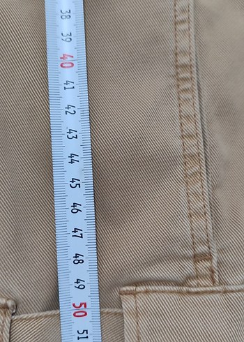 Bej Kadın Kot Ceket, Kemerli, Rahat Kesim - Görsel 5