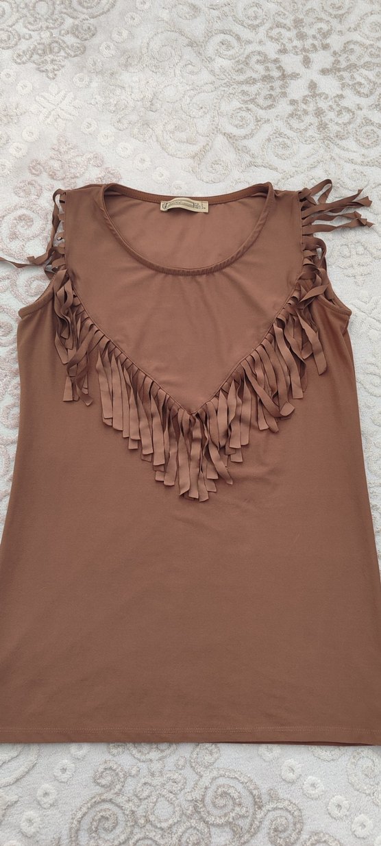 S beden püskül detaylı bluz hiç giyilmedi - Görsel 2