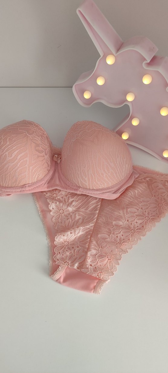 Pembe Bohem Sütyen Takımı 85B  sıfır ürün etiketi yok - Görsel 3