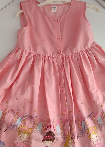 LC Waikiki 6_7 yaş lc waikiki Kız Çocuk Pembe Kolsuz Baskılı Elbise