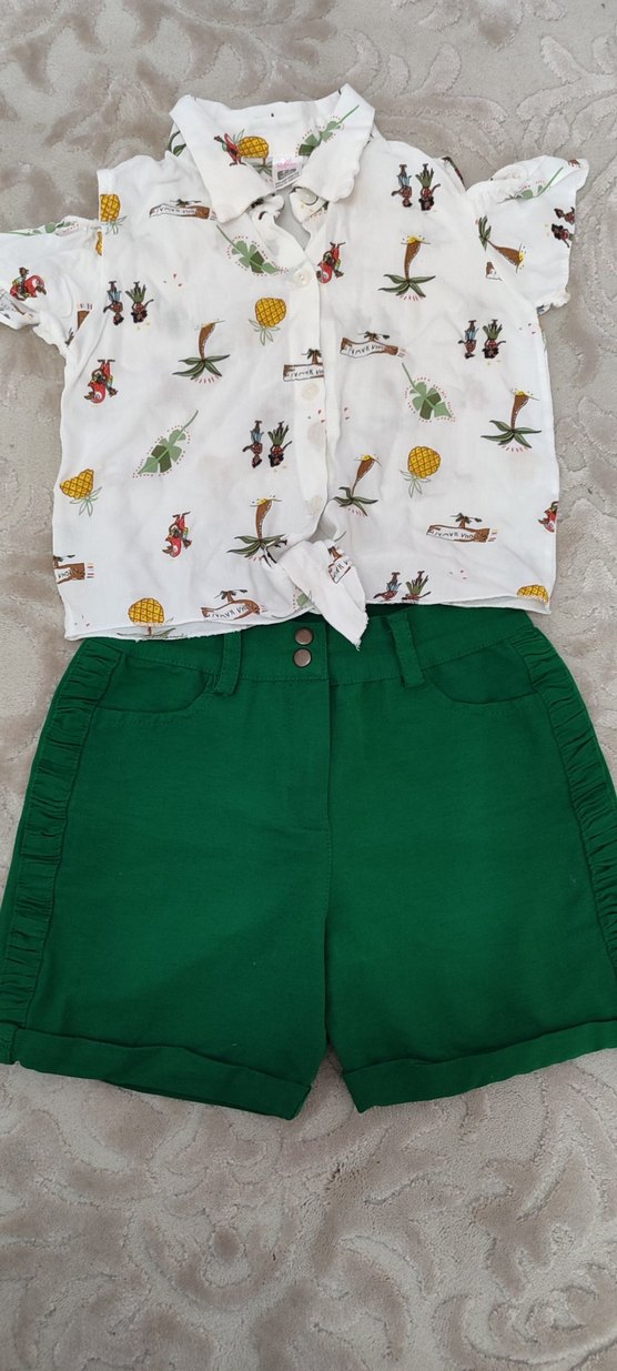 pamuklu şort gömlek takım çok iyi durumda - Görsel 3
