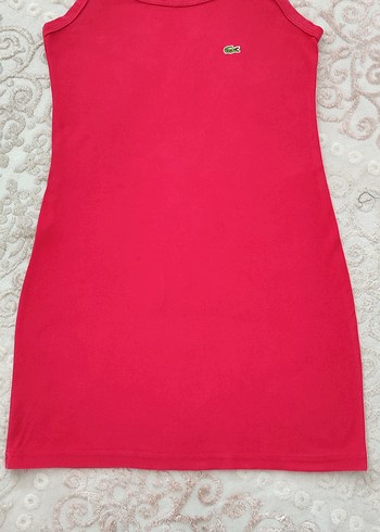 Kırmızı Lacoste  Düz Spor Kolsuz Kadın Elbise orjinal değildie - Görsel 2