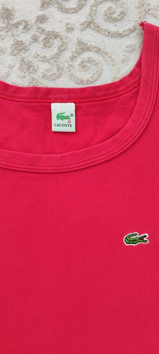 Kırmızı Lacoste  Düz Spor Kolsuz Kadın Elbise orjinal değildie - Görsel 3