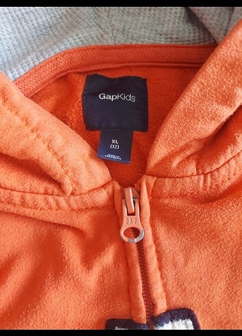 12-13 Yaş Beden turuncu Renk Gap kids kapüşonlu fermuarlı sweatshirt 