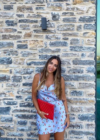 Mavi Bağlamalı İnce Askılı Mini Elbise - Ana görsel