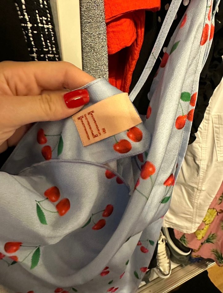 Mavi Bağlamalı İnce Askılı Mini Elbise - Görsel 3