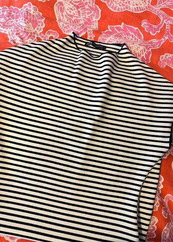 Çizgili Desenli Mini Kolsuz Elbise - Görsel 4