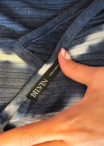 Lacivert Batik Desenli Uzun Bohem Elbise - Görsel 5