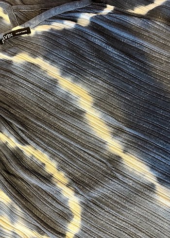 Lacivert Batik Desenli Uzun Bohem Elbise - Görsel 4