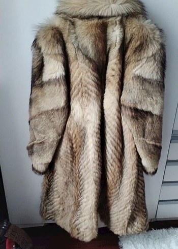 Kahverengi Uzun Kadın Gerçek Tilki Kürk Kaban - Görsel 2