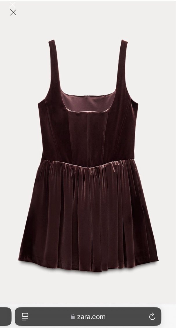 Zara Strappy Korse Detaylı Mürdüm Mini Elbise - Görsel 3