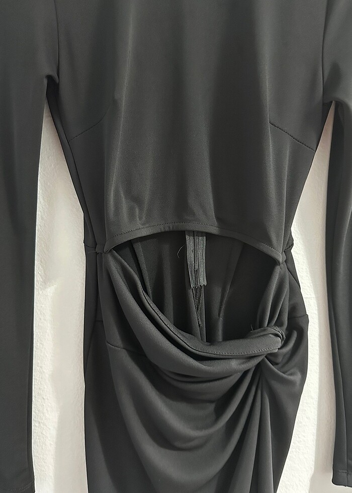 Siyah Mini Elbise - Görsel 4