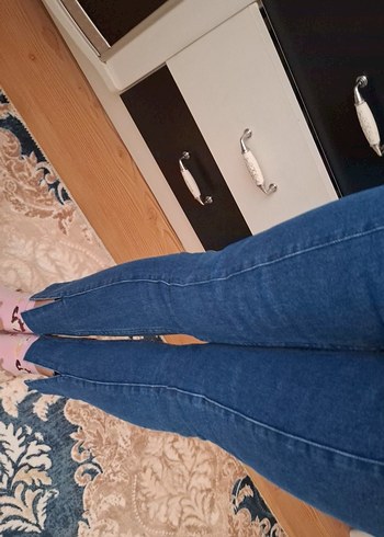 Diğer Kadın Lacivert Dar Kesim Midi Kot Pantolon