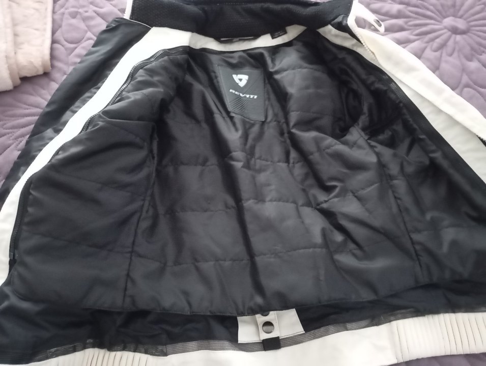 Beyaz Pembe Detaylı Kadın Biker Ceket - Görsel 2