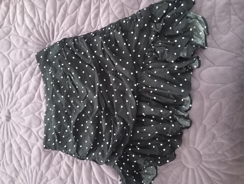 Puantiyeli Siyah Mini Etek - Görsel 3