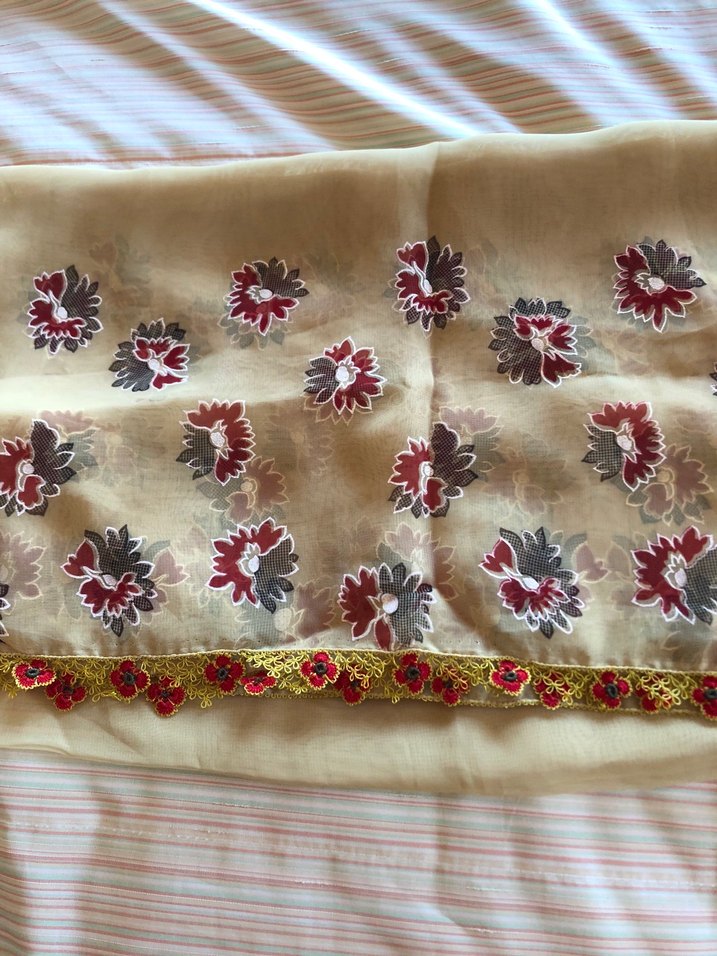 Çiçek Desenli iğne oyası  Detaylı Bohem Kadın Şal - Görsel 3