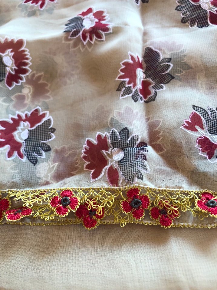 Çiçek Desenli iğne oyası  Detaylı Bohem Kadın Şal - Görsel 2