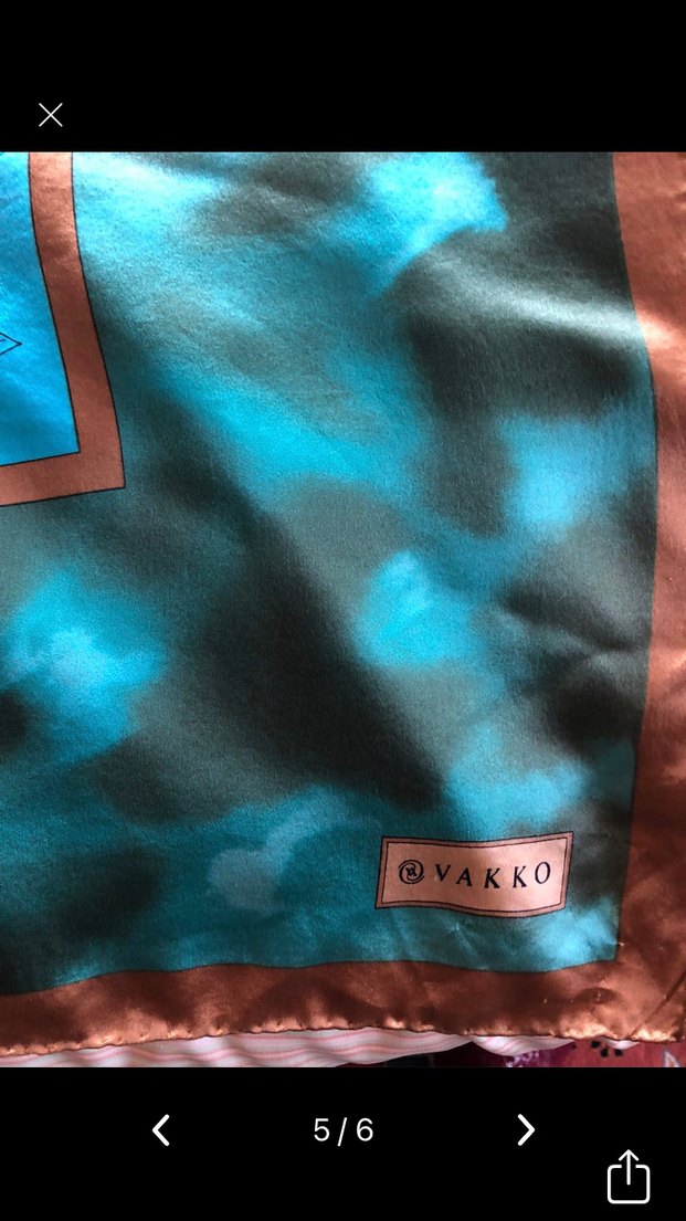 Bohem Tarz Turkuaz İpek eşarp - Görsel 5