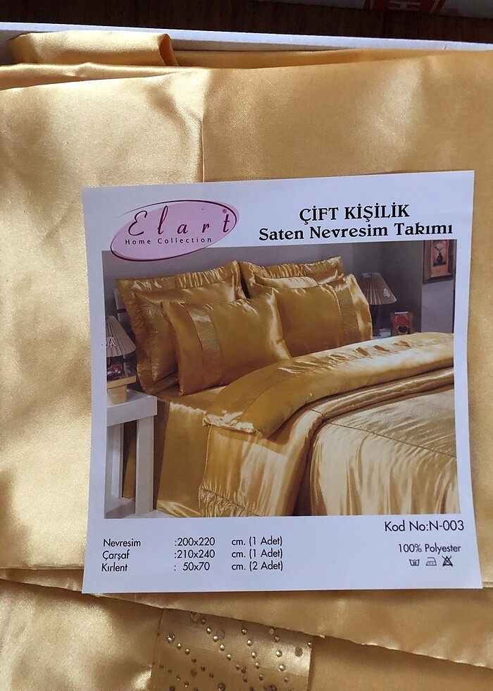 Çift kişilik saten nevresim takımı - Görsel 2