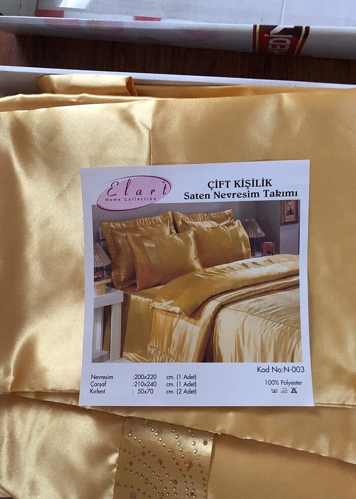 Çift kişilik saten nevresim takımı - Görsel 4