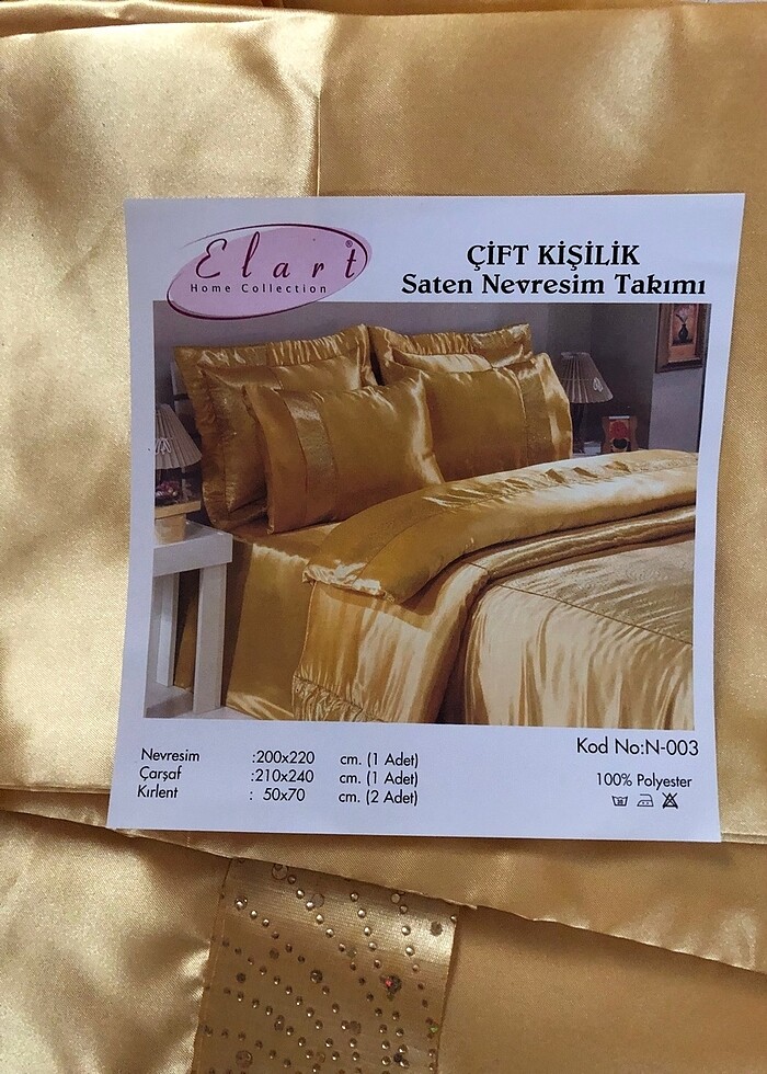 Çift kişilik saten nevresim takımı - Görsel 3