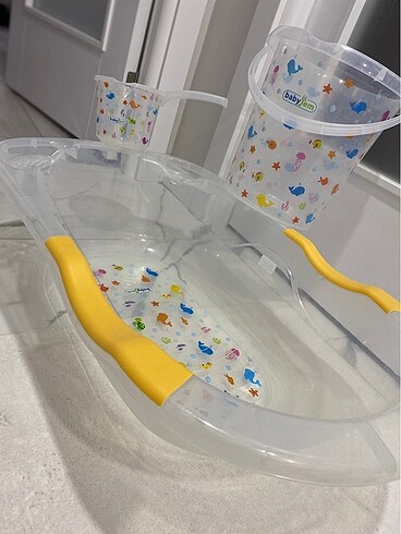 Beden beyaz Renk Bebek Küvet Seti / Banyo Seti
