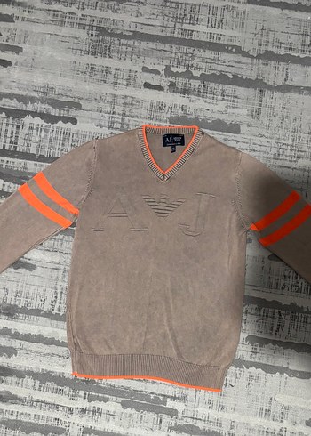 Armani Gri V Yaka Erkek Triko Kazak