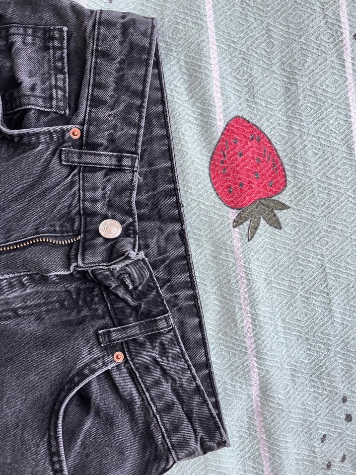 Gri Düğmeli Kadın Denim Pantolon - Görsel 3