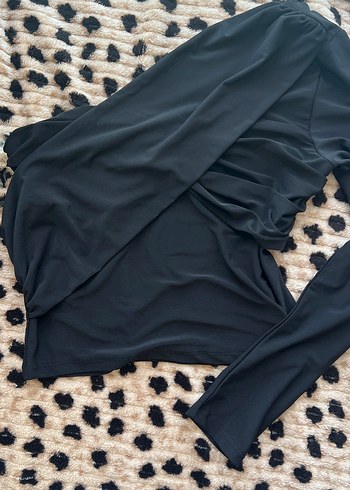 Siyah tek Kollu Kadın Bluz - Görsel 2