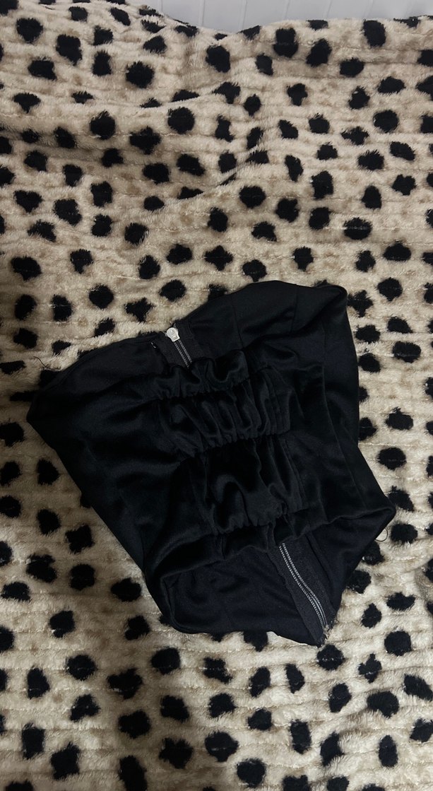 Siyah Fermuarlı Straplez Bustiyer - Görsel 2