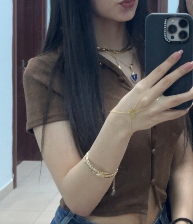 Kahverengi Kadın Kısa Kollu Gömlek - Görsel 2